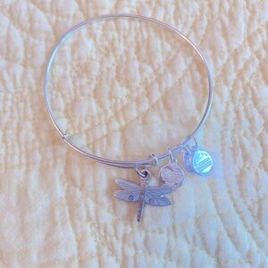 Alex and Ani Silver Dragonfly Charm Bangle